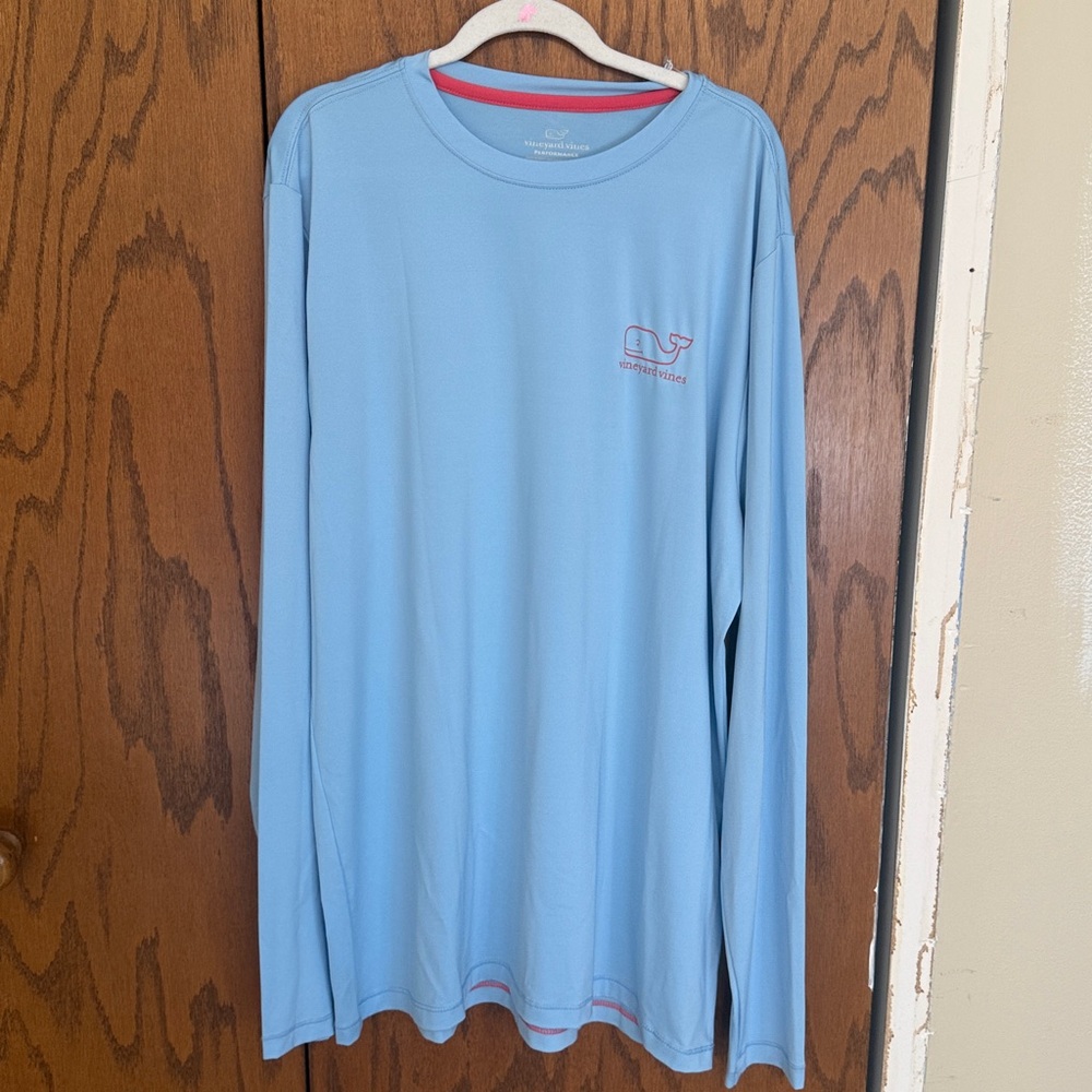 Vineyard Vines Performance Sky Blue Long Sleeve Tee
